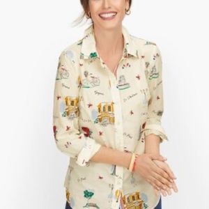 Talbots Classic Cotton shirt Size M Scenic France